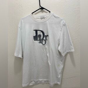 Dior White and Black Logo Men's T-Shirt